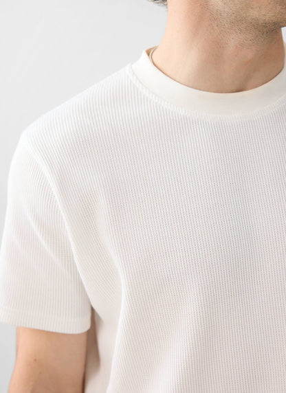 Men's Waffle Short Sleeve T Shirt - Cotton - White | Percival Value
