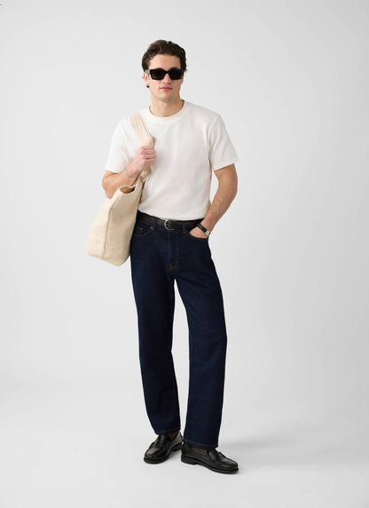 Men's Waffle Short Sleeve T Shirt - Cotton - White | Percival Value