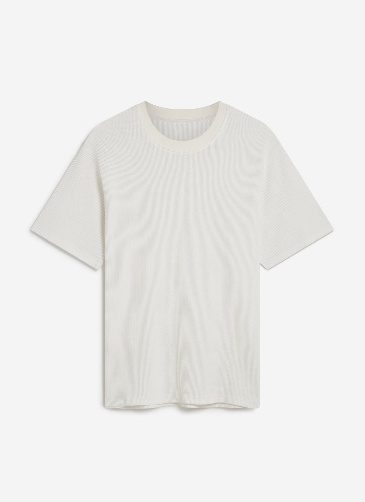 Men's Waffle Short Sleeve T Shirt - Cotton - White | Percival Value