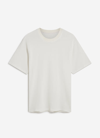 Men's Waffle Short Sleeve T Shirt - Cotton - White | Percival Value