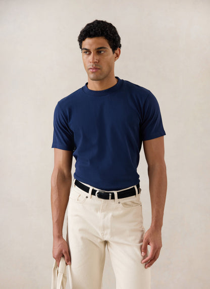 Men's Navy Regular Fit T-Shirt - Organic Cotton - Percival | Percival Top Pick