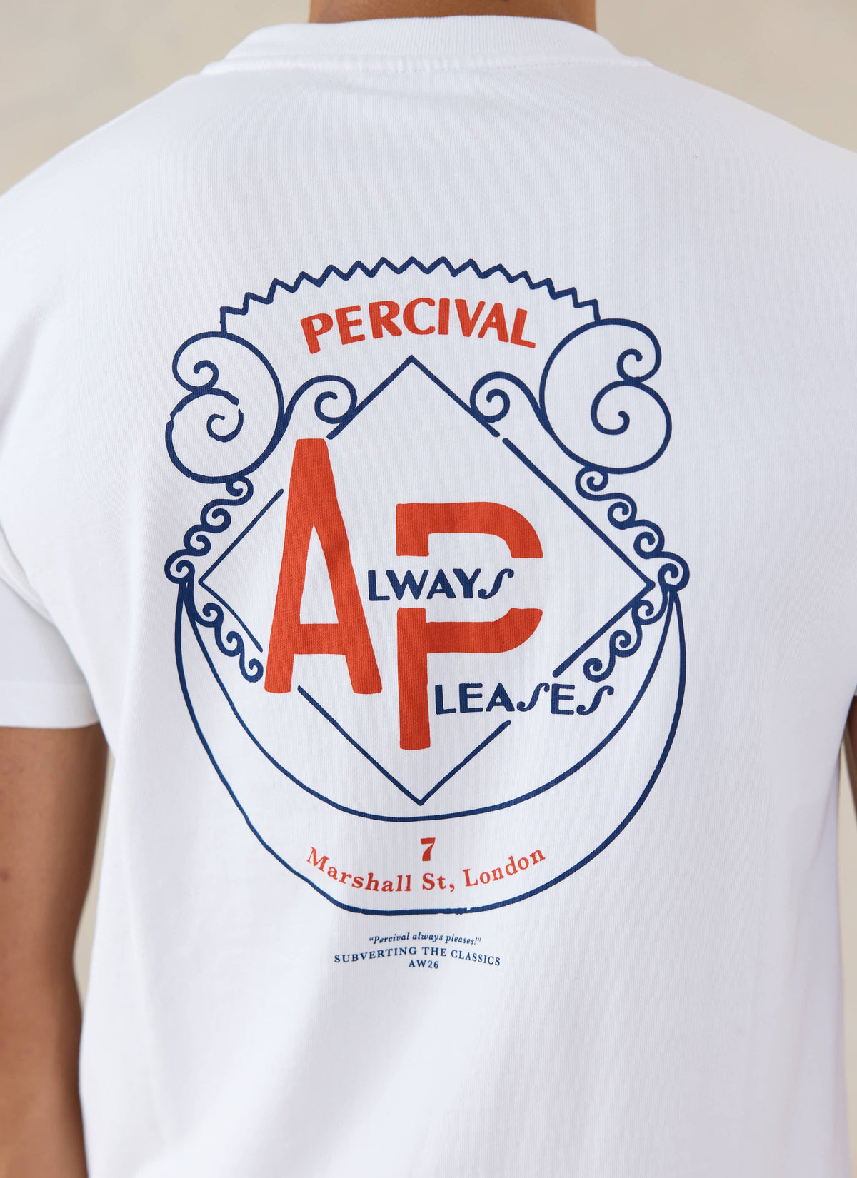 Men's Graphic White T Shirt - Cyril - Organic Cotton - Percival | Percival Sale