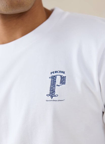 Men's Graphic White T Shirt - Cyril - Organic Cotton - Percival | Percival Sale