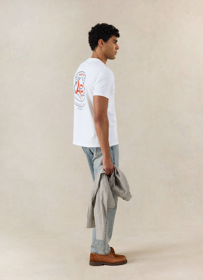 Men's Graphic White T Shirt - Cyril - Organic Cotton - Percival | Percival Sale