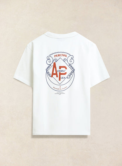 Men's Graphic White T Shirt - Cyril - Organic Cotton - Percival | Percival Sale