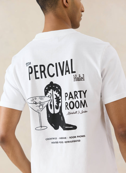 Men's Cowboy Boot T-Shirt - 100% Organic Cotton - White | Percival Quality