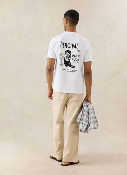 Men's Cowboy Boot T-Shirt - 100% Organic Cotton - White | Percival Quality