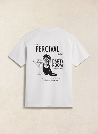 Men's Cowboy Boot T-Shirt - 100% Organic Cotton - White | Percival Quality