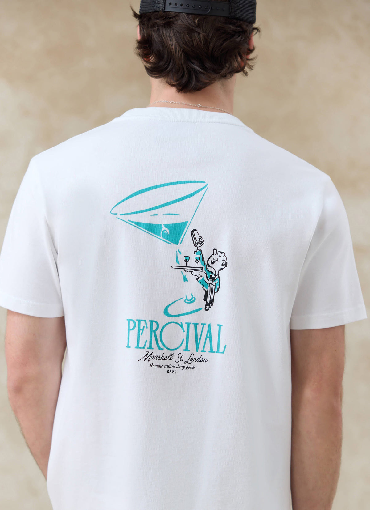 Men's Graphic White T Shirt - Walker - Cotton | Percival Trusted