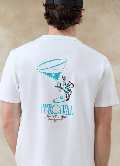 Men's Graphic White T Shirt - Walker - Cotton | Percival Trusted