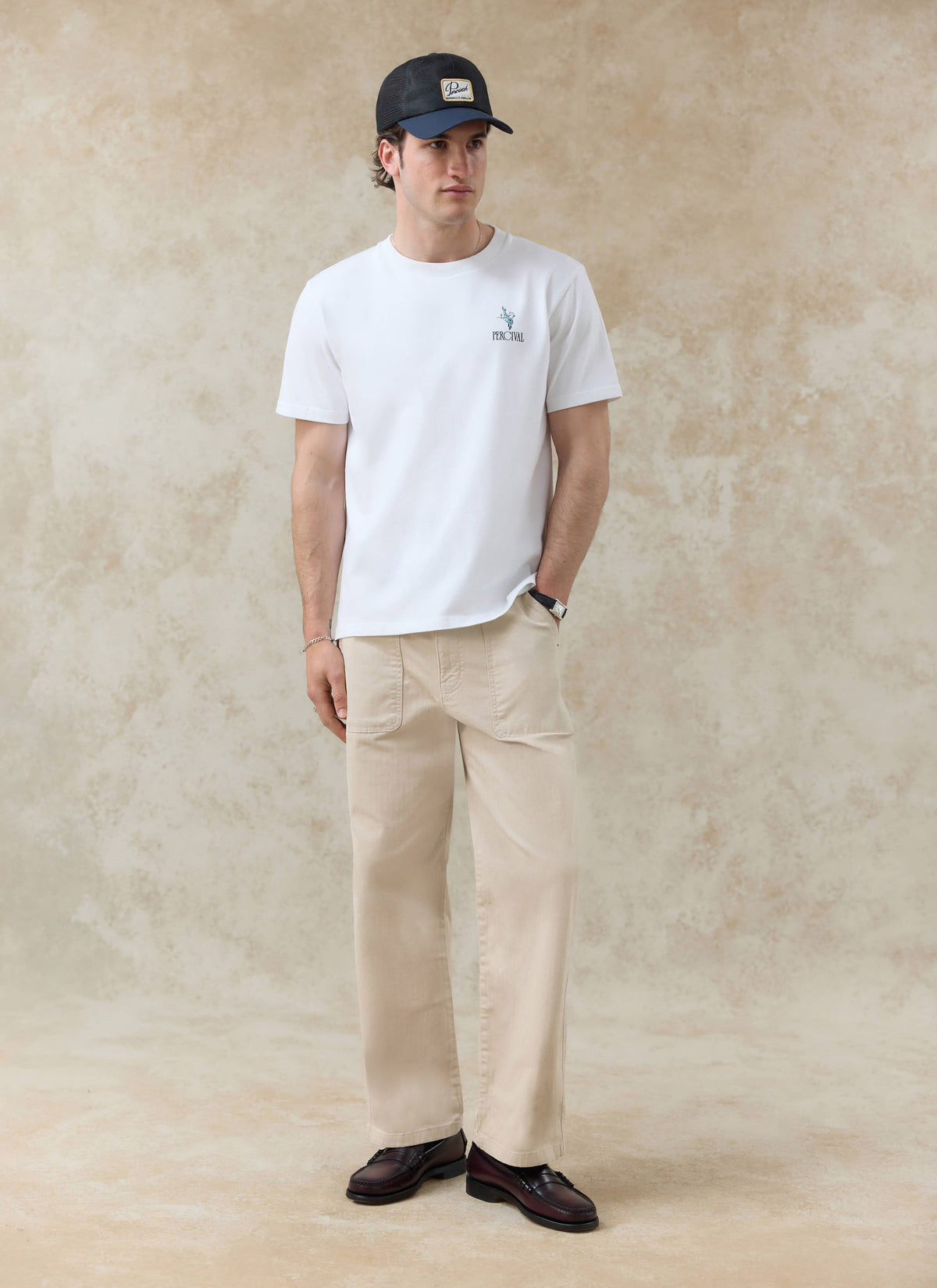 Men's Graphic White T Shirt - Walker - Cotton | Percival Trusted