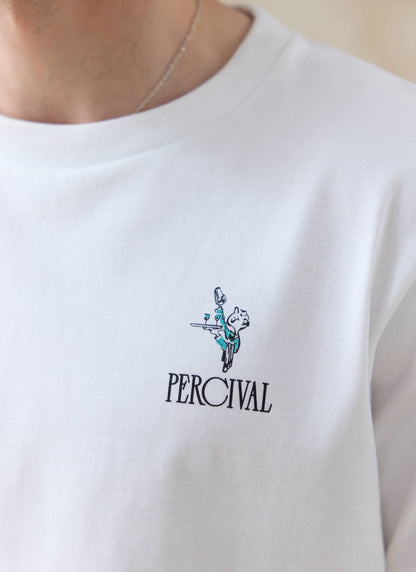Men's Graphic White T Shirt - Walker - Cotton | Percival Trusted