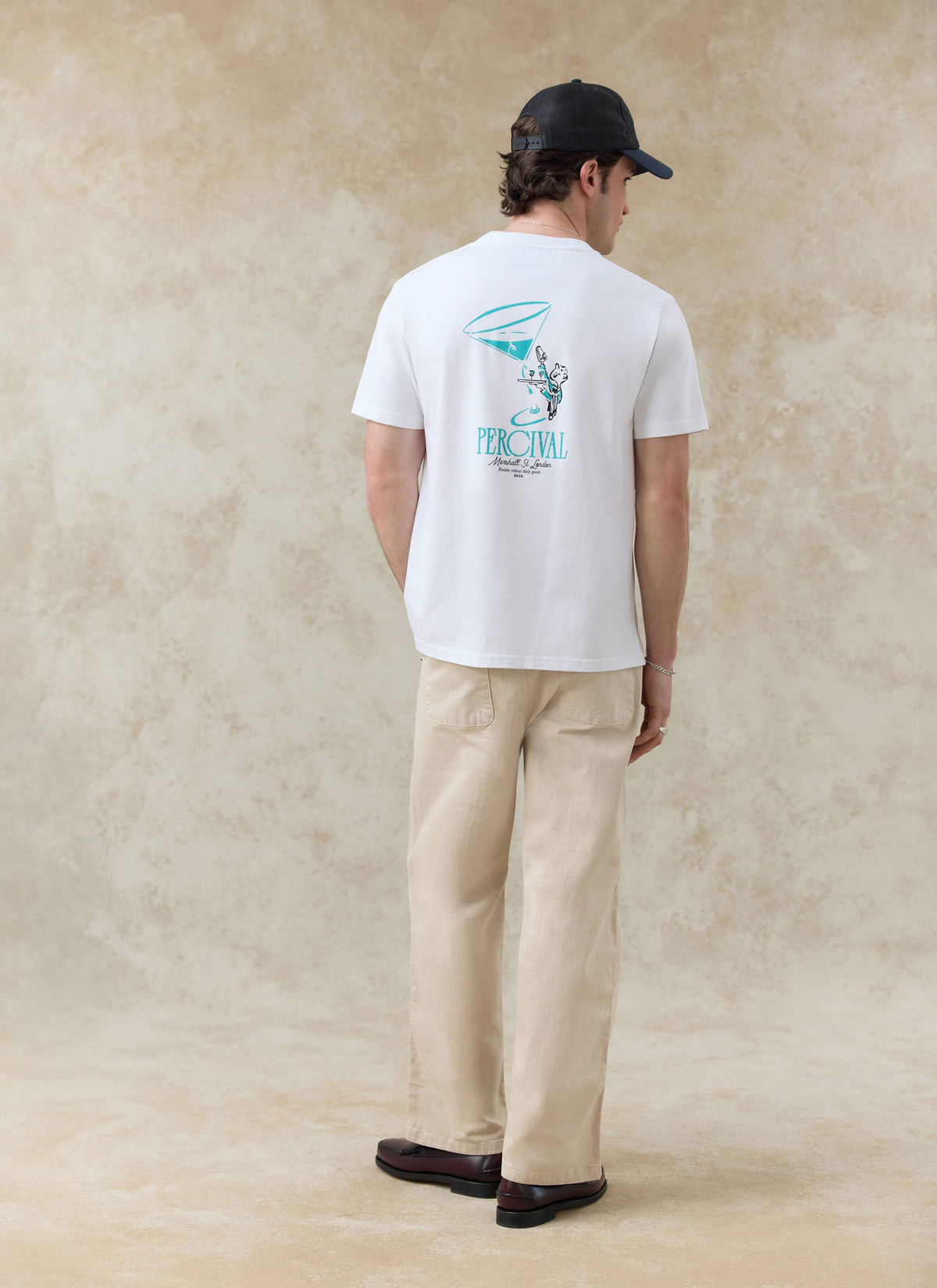 Men's Graphic White T Shirt - Walker - Cotton | Percival Trusted