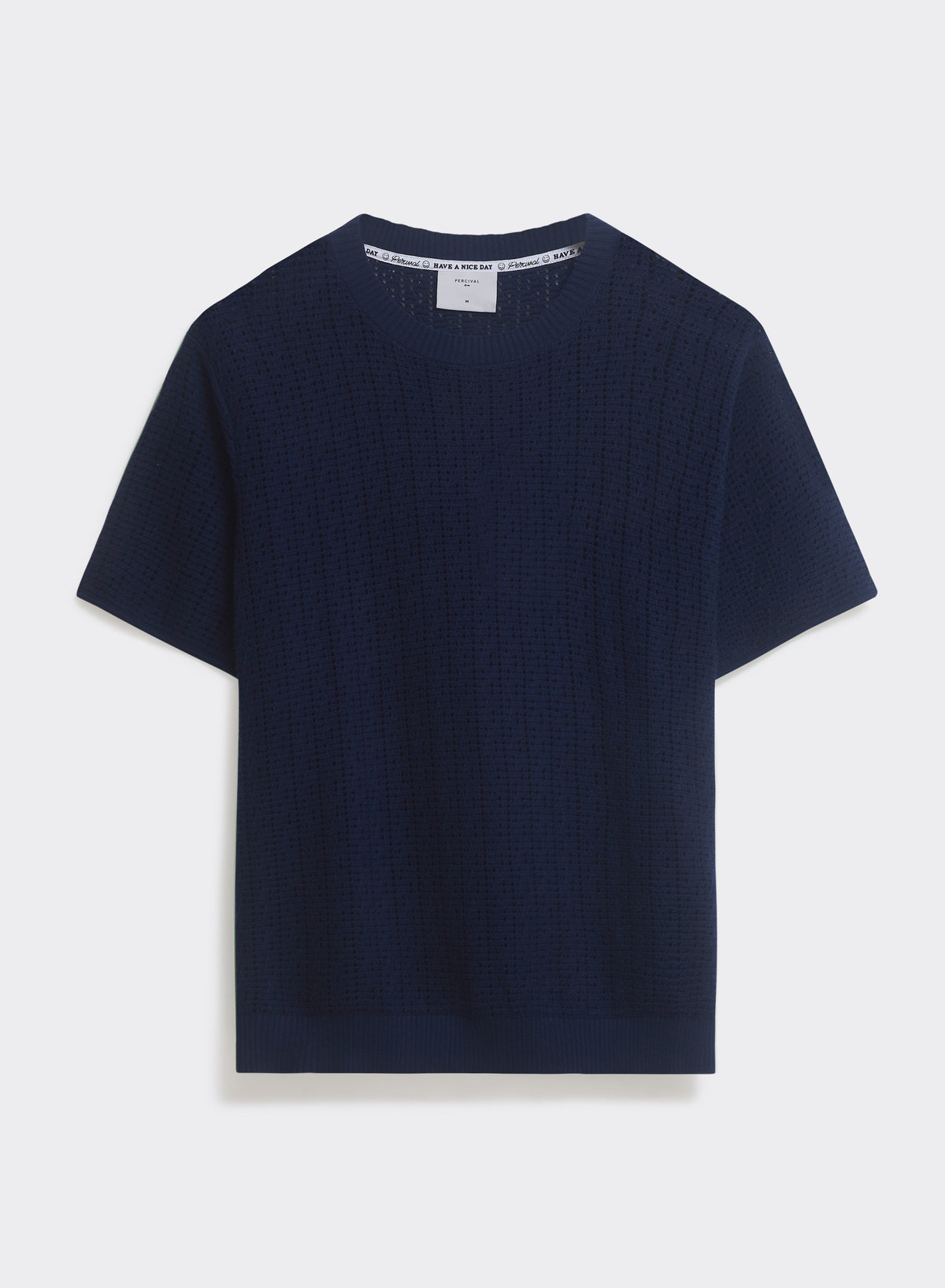 Men's Knitted Navy T Shirt - Siena - 100% Cotton | Percival Popular
