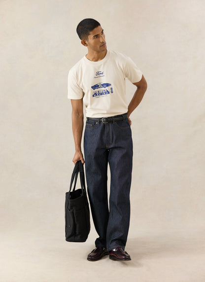 Men's Graphic Ford T Shirt - Organic Cotton - Cream - Ford x Percival | Percival Hot Sale