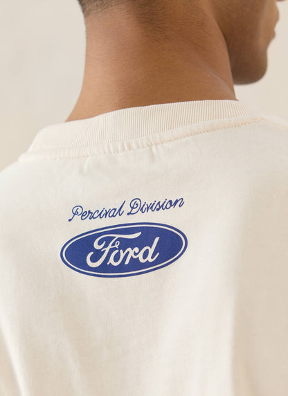 Men's Graphic Ford T Shirt - Organic Cotton - Cream - Ford x Percival | Percival Hot Sale