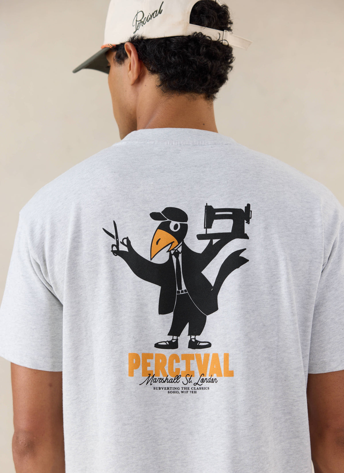 Men's Oversized Graphic T Shirt - Atticus - Cotton - Grey - Percival | Percival Customer Favorite