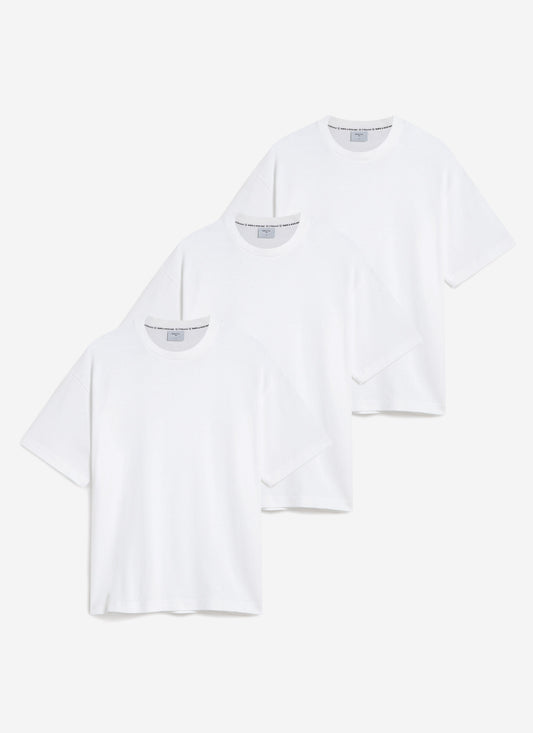Men's Oversized Cotton T Shirts - 3 Pack - White | Percival Trending