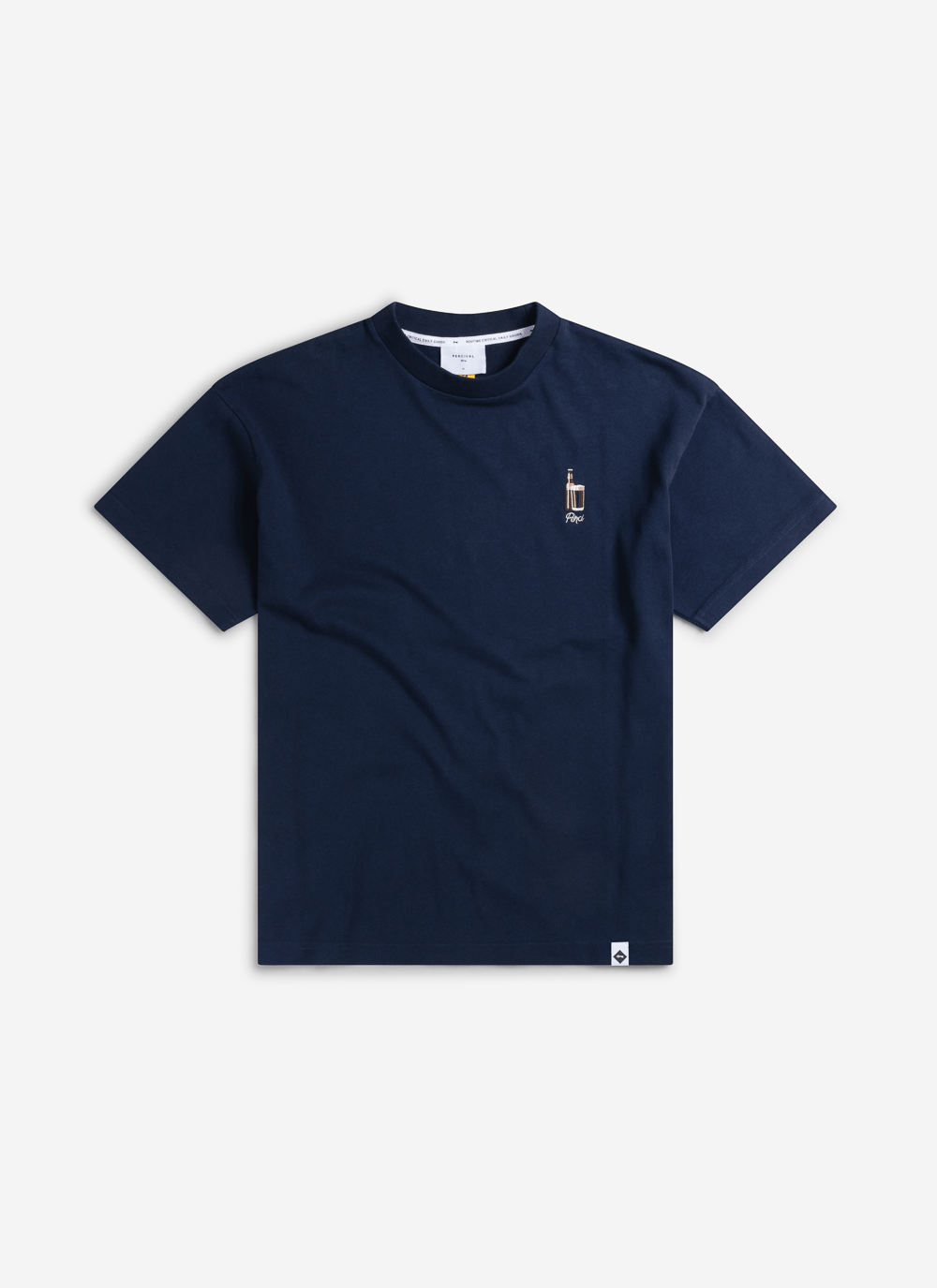 Men's Oversized T Shirt - Embroidered Stout - Cotton - Navy | Percival Customer Favorite
