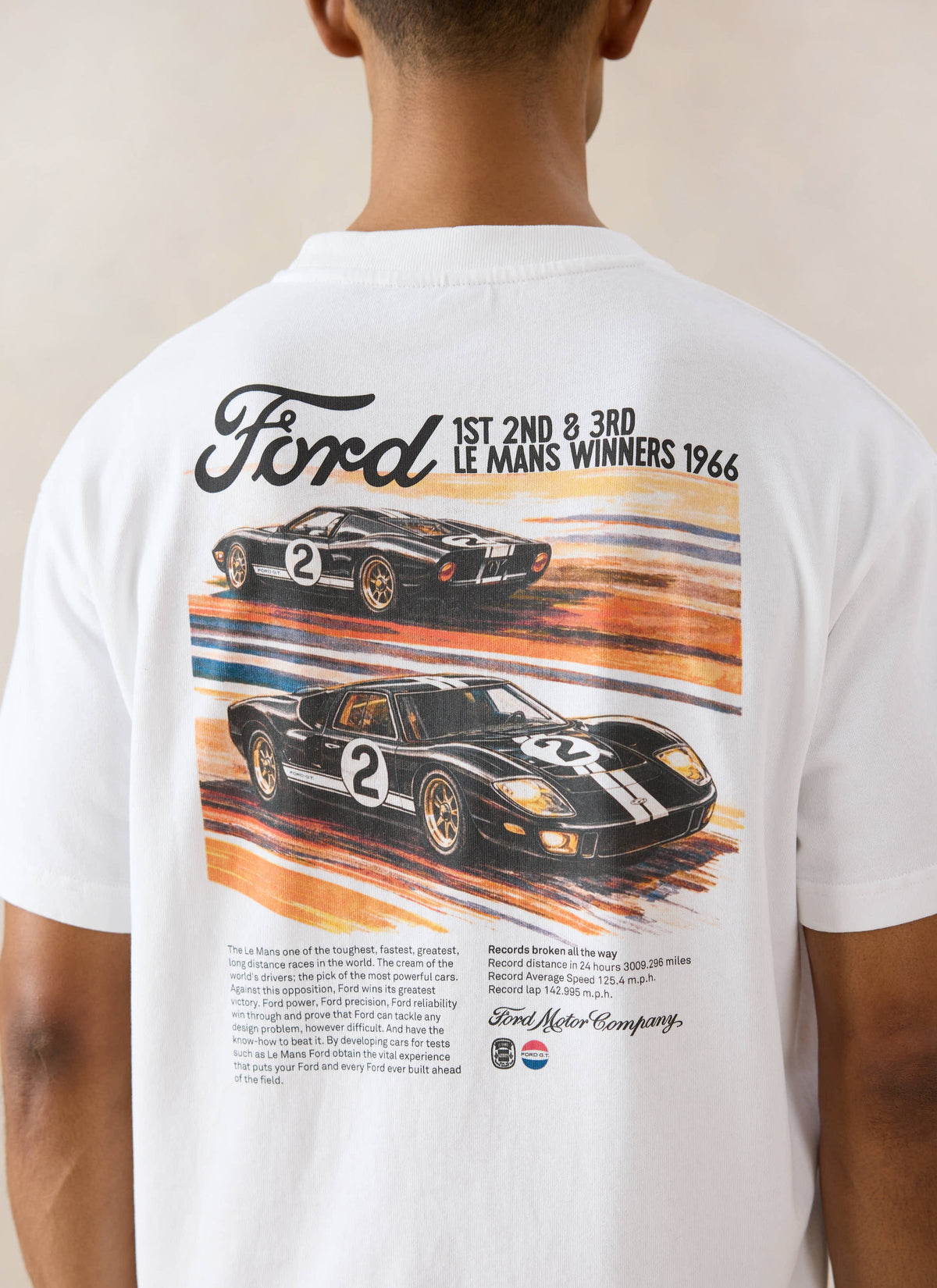 Men's Oversized Ford T-Shirt - Organic Cotton - White - Ford x Percival | Percival Featured