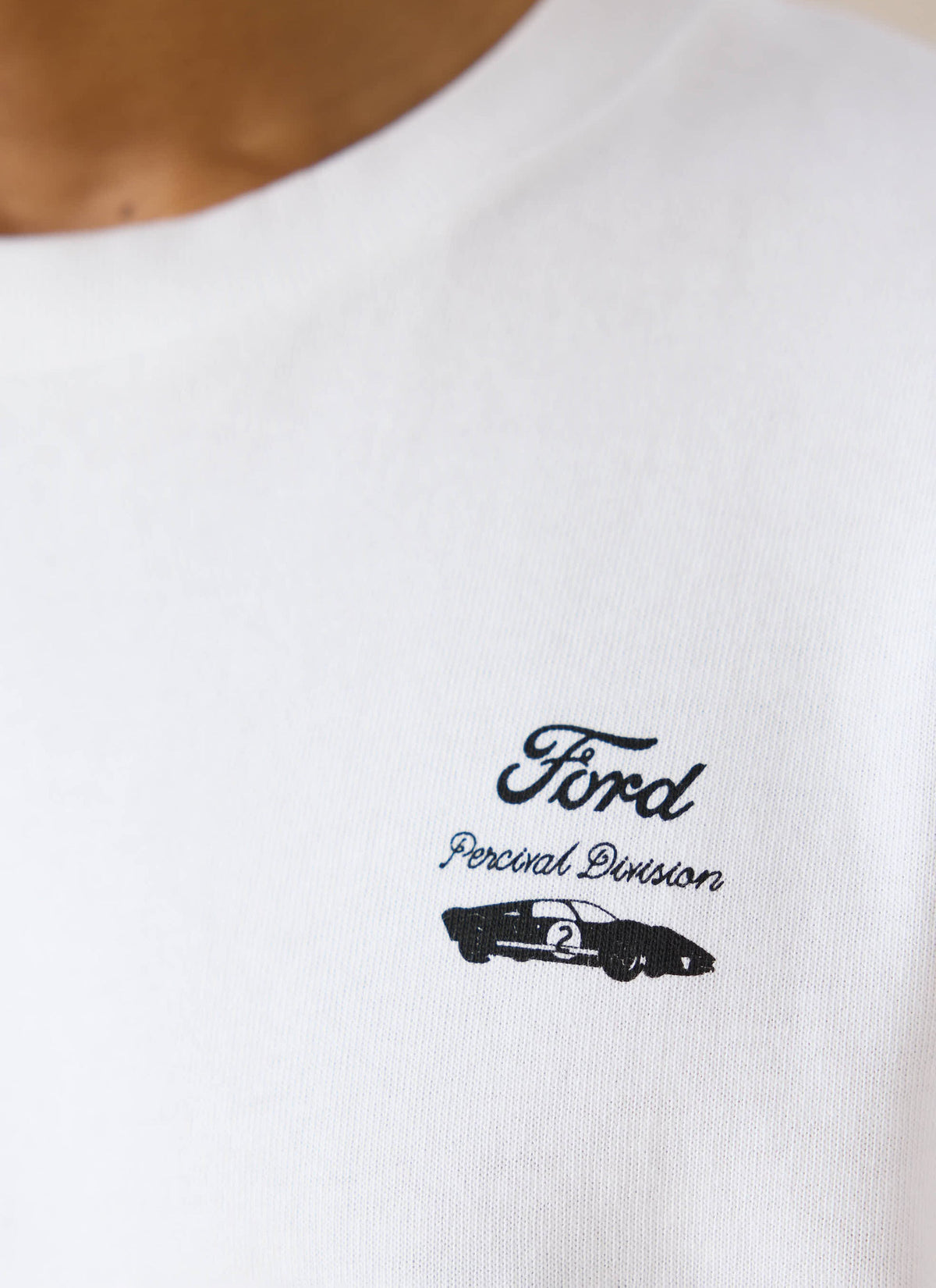 Men's Oversized Ford T-Shirt - Organic Cotton - White - Ford x Percival | Percival Featured