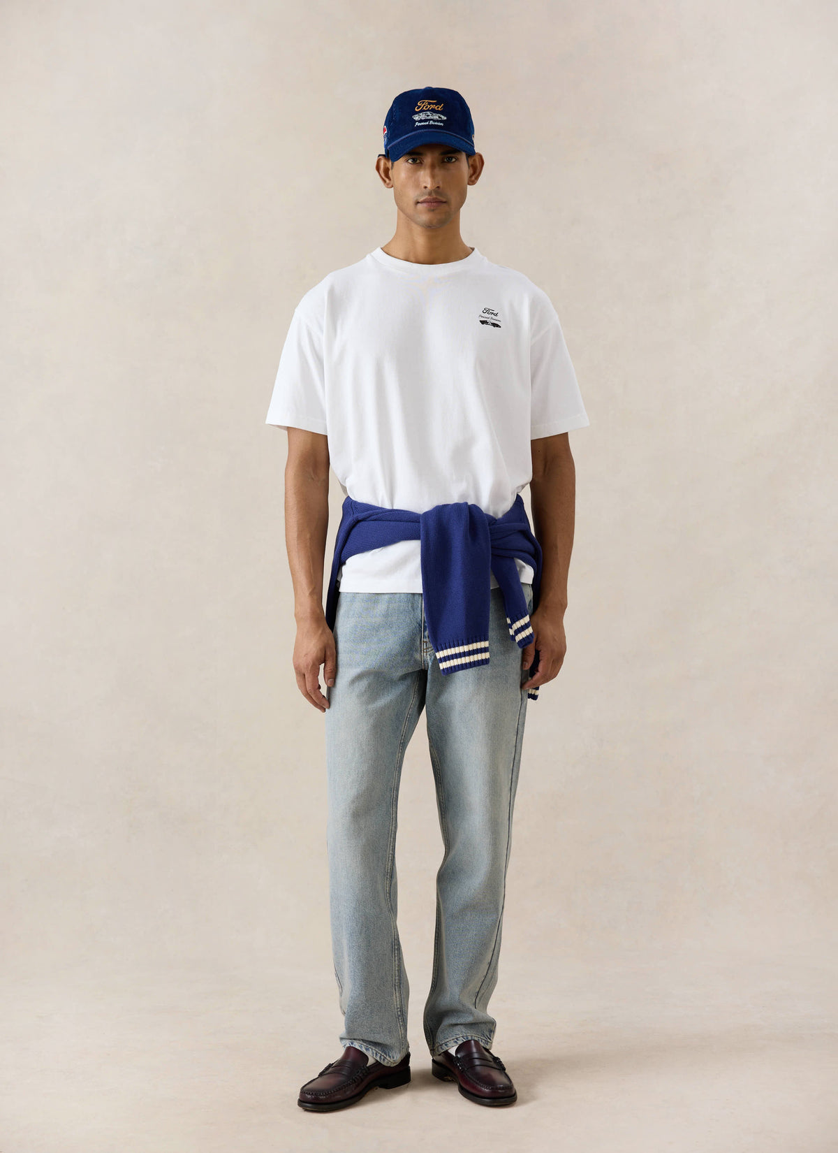 Men's Oversized Ford T-Shirt - Organic Cotton - White - Ford x Percival | Percival Featured