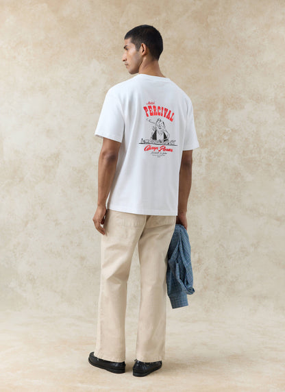 Men's Oversized T-Shirt: Gordon - Organic Cotton - White | Percival Quality