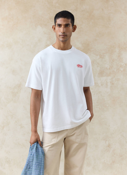 Men's Oversized T-Shirt: Gordon - Organic Cotton - White | Percival Quality