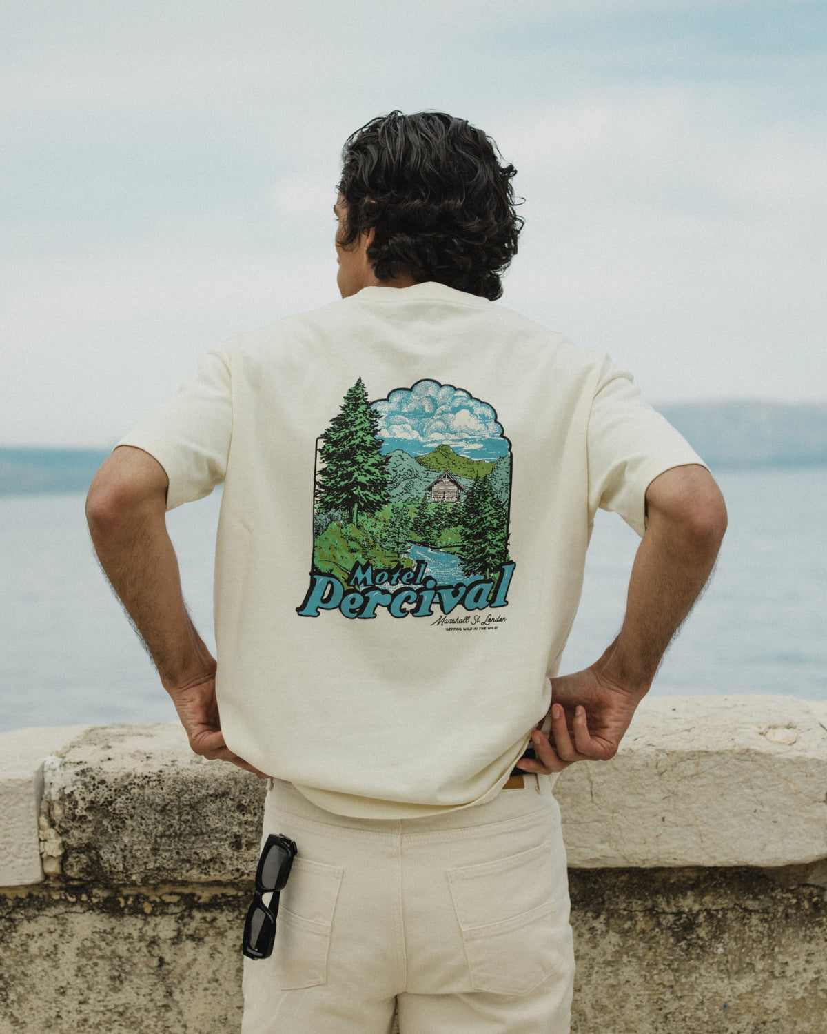 Men's Cream Oversized T Shirt - Arnold - Organic Cotton | Percival Classic