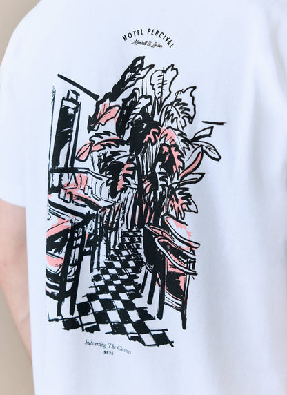 Men's T Shirt - Hotel Bistro Oversized - Organic Cotton - White | Percival Everyday