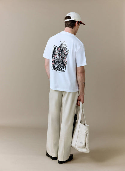 Men's T Shirt - Hotel Bistro Oversized - Organic Cotton - White | Percival Everyday