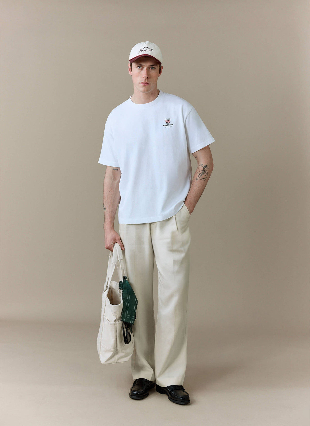 Men's T Shirt - Hotel Bistro Oversized - Organic Cotton - White | Percival Everyday
