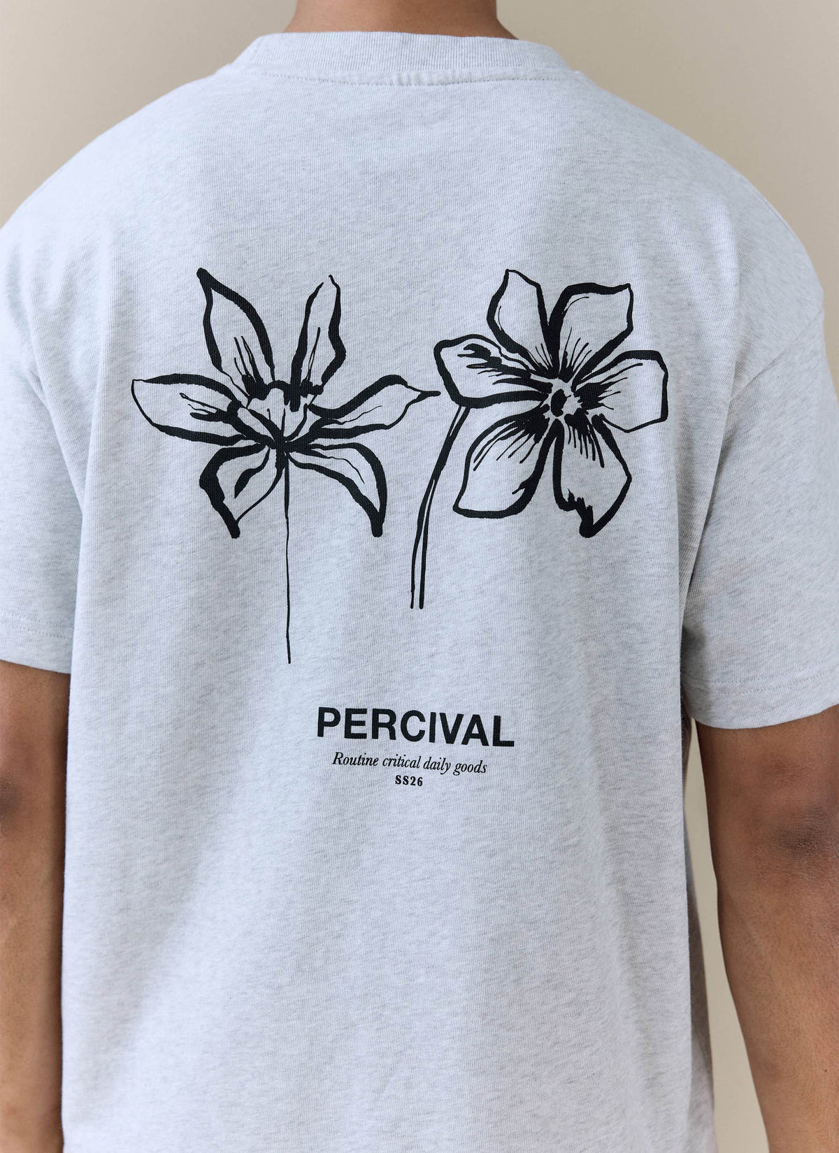 Men's Oversized T Shirt: Melvin - Cotton - Grey | Percival Popular