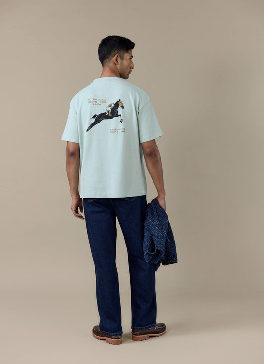 Men's Oversized T Shirt - Fair & Show - Cotton - Sage | Percival New