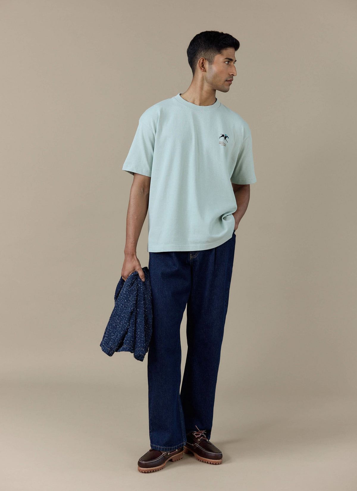 Men's Oversized T Shirt - Fair & Show - Cotton - Sage | Percival New