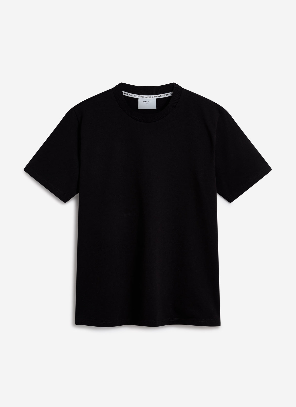 Men's Cropped Plain T Shirt - Heavyweight Cotton - Black | Percival Exclusive