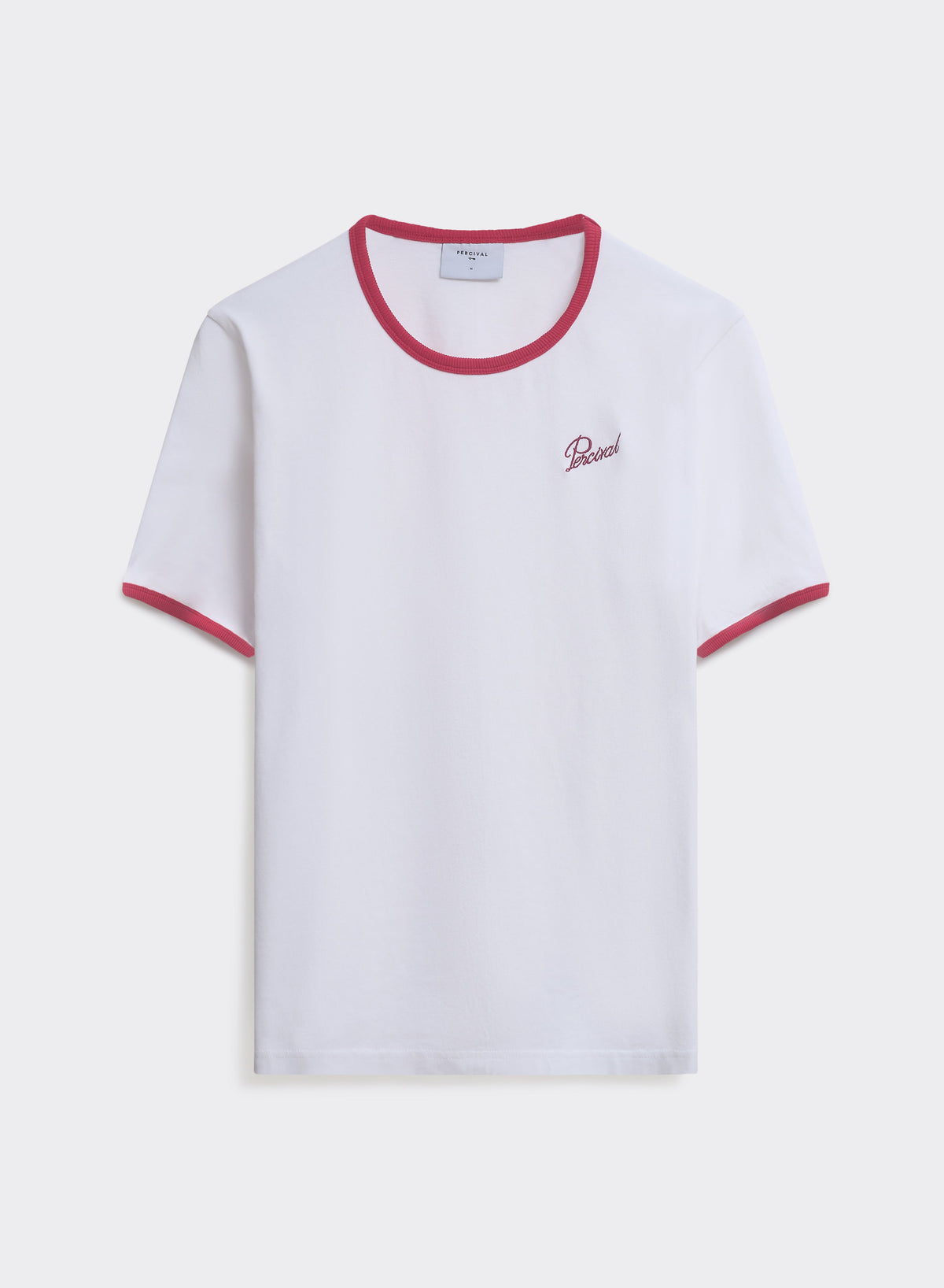 Men's Ringer T Shirt - Slim Fit - Cotton - White & Red | Percival Trusted