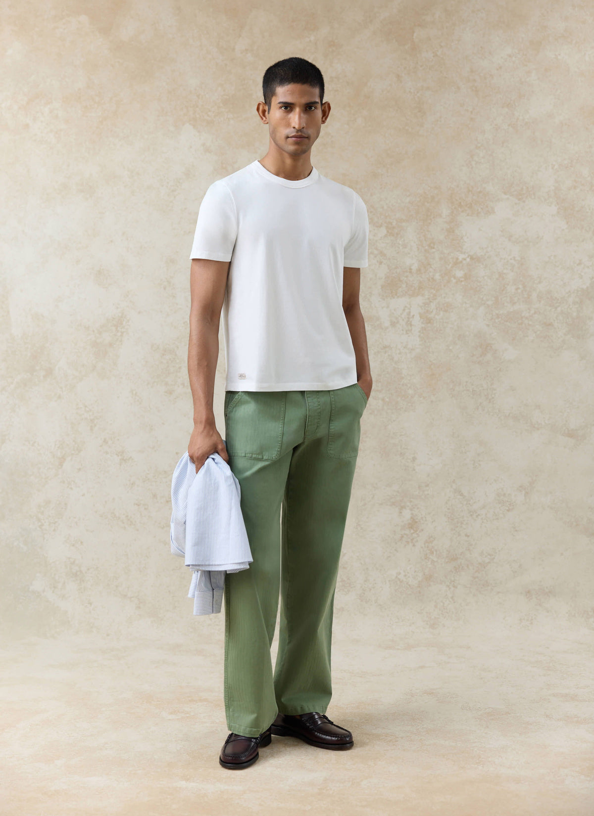Men's Slim Fit T-Shirt - Austin - Cotton - White | Percival Featured