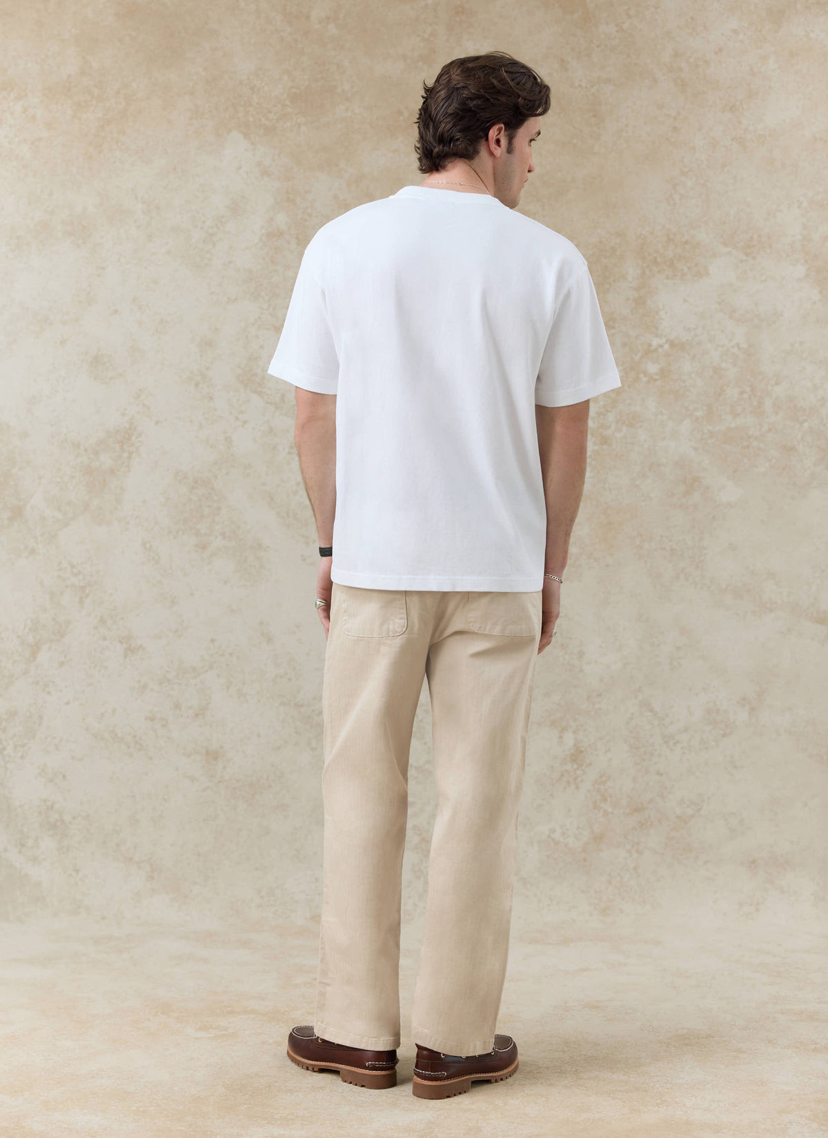 Men's Embroidered White T Shirt - Palmer - Cotton | Percival Everyday