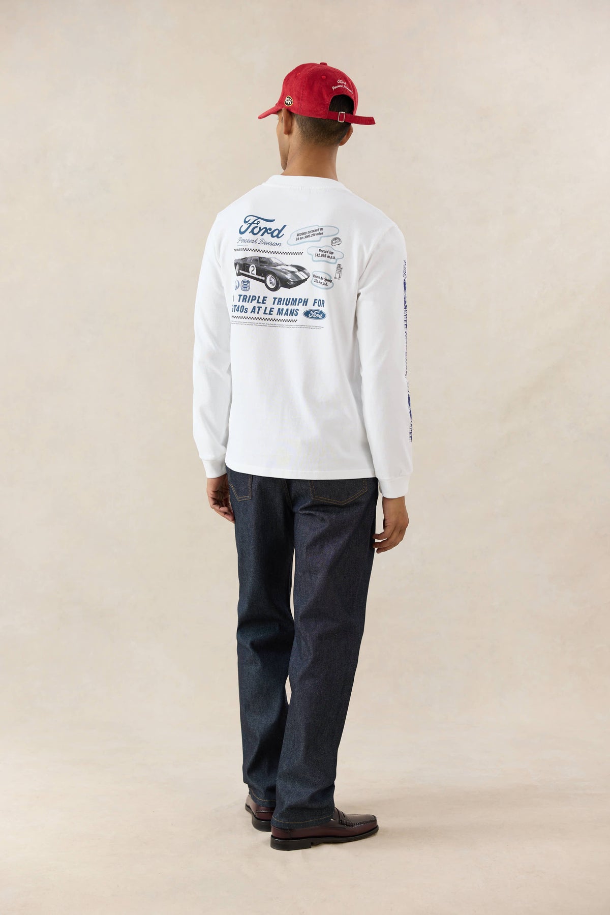 Men's Long Sleeve T Shirt - Organic Cotton - White - Ford x Percival | Percival Trending