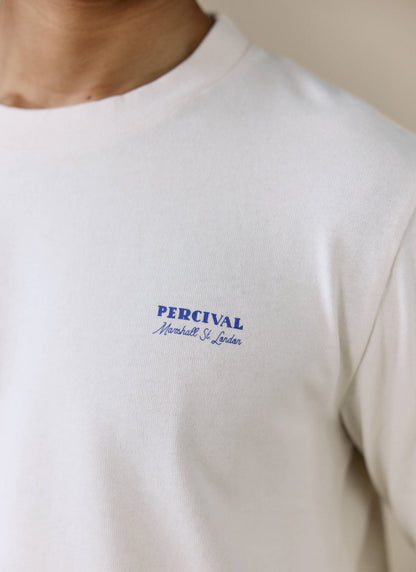 Men's Long Sleeve T Shirt - Fine Wines - Cotton - Cream | Percival Latest