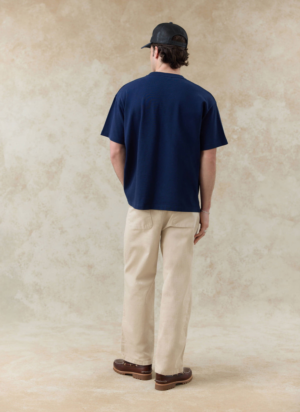 Men's Embroidered Navy T-Shirt - Clarke - Cotton | Percival Latest