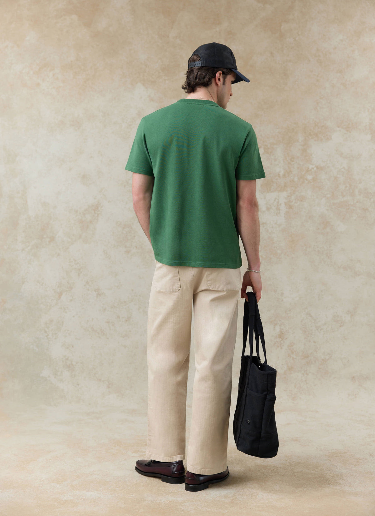 Men's Embroidered T Shirt - Davies - Cotton - Forest Green | Percival Special Offer