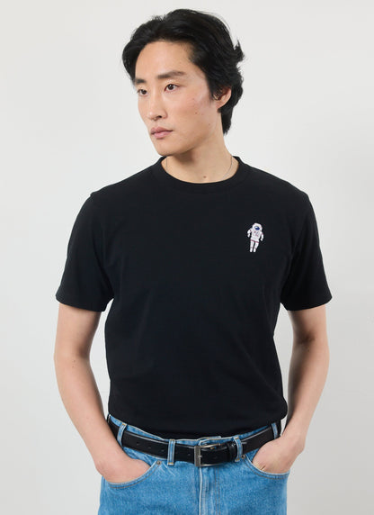 Men's Embroidered T Shirt: Negroni - Heavyweight Cotton - Black | Percival Discount
