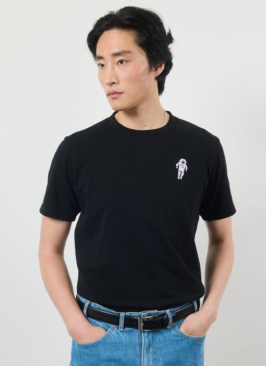 Men's Embroidered T Shirt: Negroni - Heavyweight Cotton - Black | Percival Discount