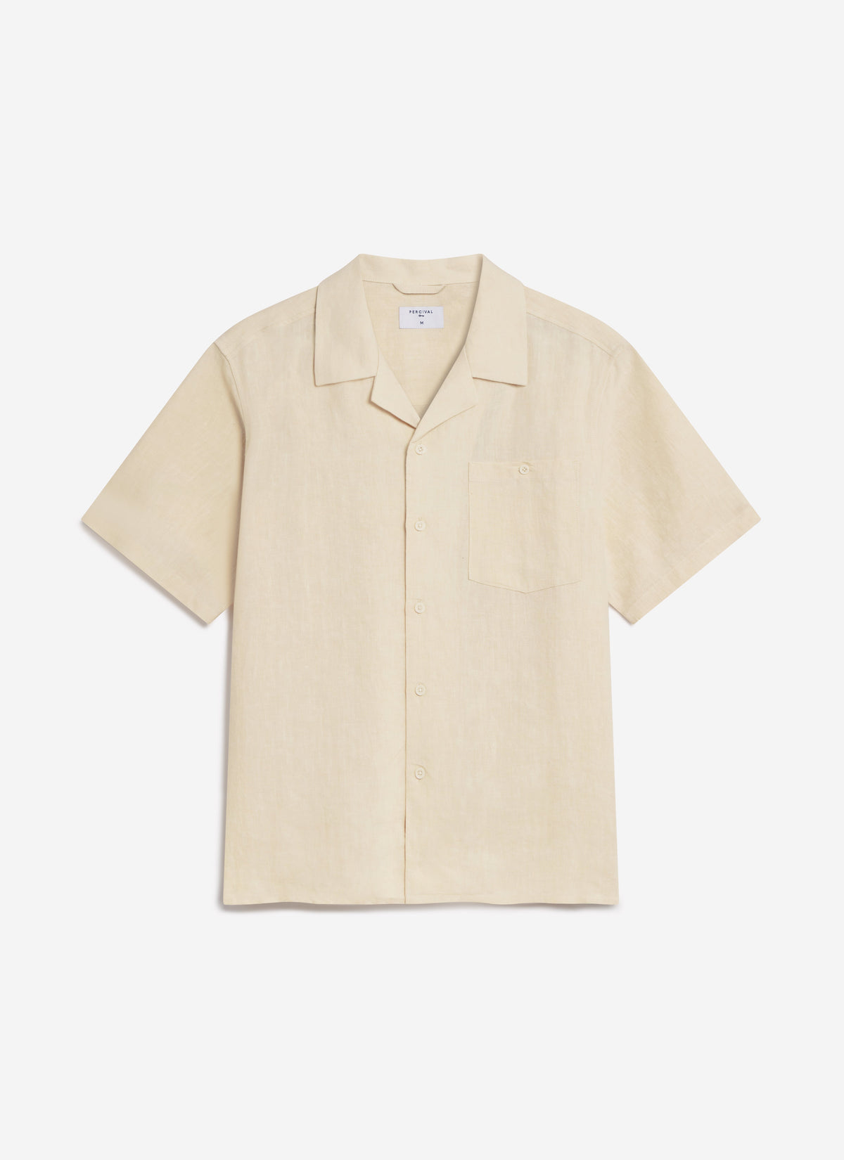 Men's Short Sleeve Cuban Shirt - Linen - Natural White | Percival Best Seller