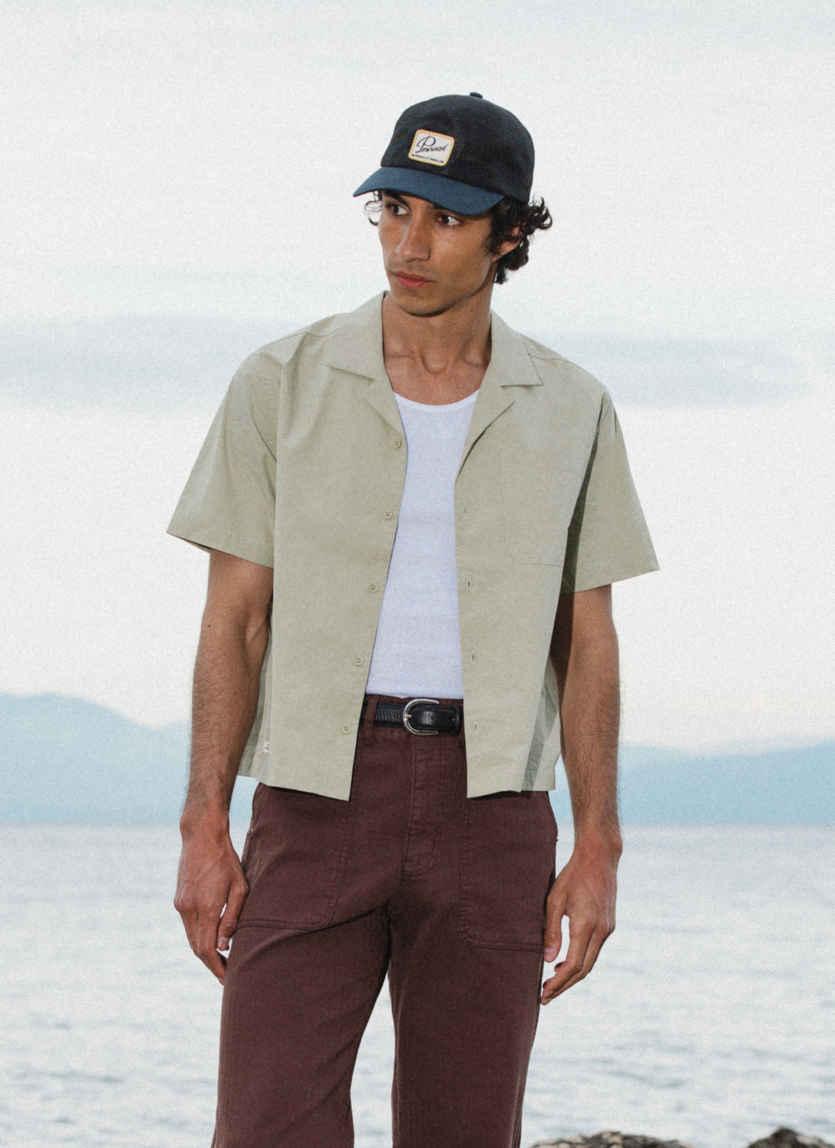 Men's Pistachio Cuban Collar Shirt - Daniel - Cotton | Percival Classic