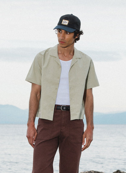 Men's Pistachio Cuban Collar Shirt - Daniel - Cotton | Percival Classic