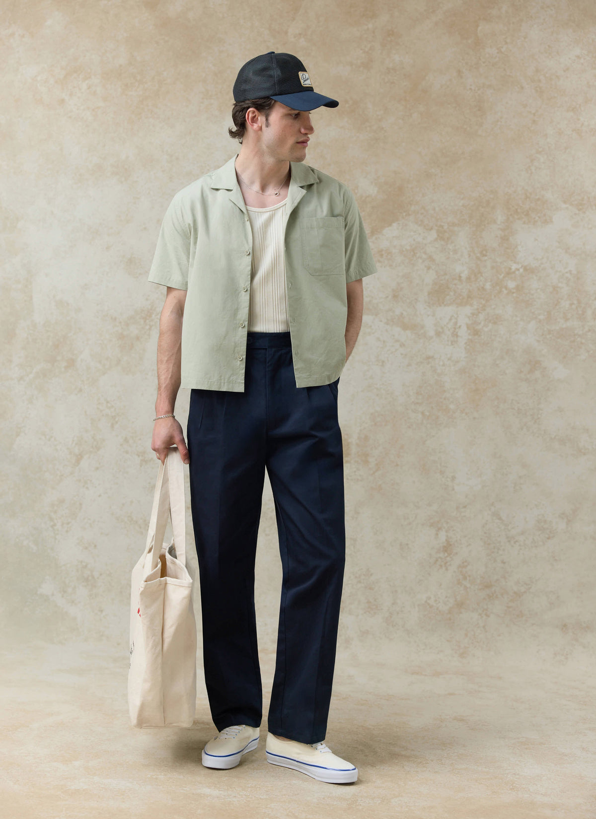 Men's Pistachio Cuban Collar Shirt - Daniel - Cotton | Percival Classic