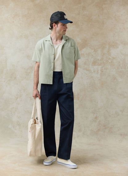 Men's Pistachio Cuban Collar Shirt - Daniel - Cotton | Percival Classic